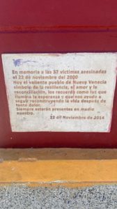 Commemorative plate of the 2000 massacre